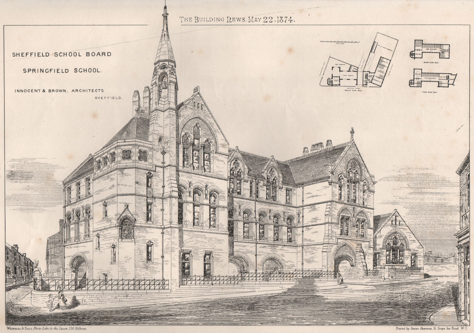 Sheffield School Board, Springfield School; Innocent & Brown Architects 1874